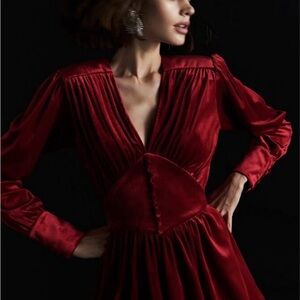 New Arrivals Dress Nico Rouge Pigalle Red Mini Dress Long Sleeves 34, US 4